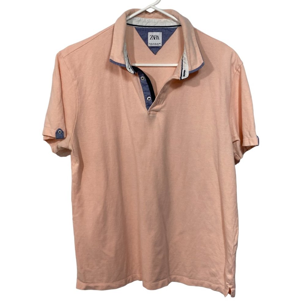 Zara Pink Short Sleeve Collared Polo Shirt